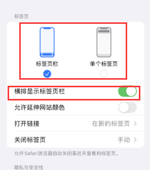 新龙镇iPhone授权维修分享Safari浏览器如何切换标签栏位置 